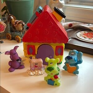 Vintage Colorful Blues Clues Playhouse with  Character Figures